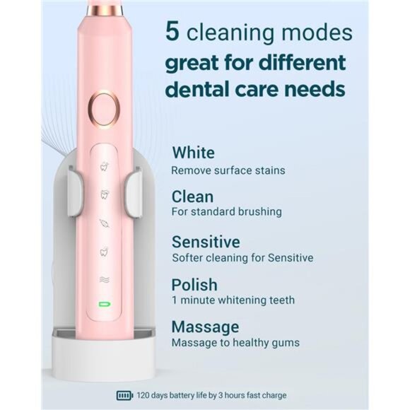 Rtauys M5 Sonic Electric Toothbrush for Adults and Kids - Rechargeable Electric - Picture 5 of 7